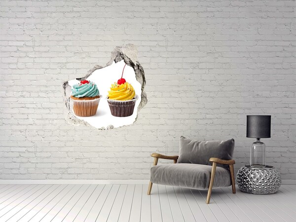 3D Wandtattoos Mauerdurchbruch Köstliche Cupcakes in einem kleinen Laden