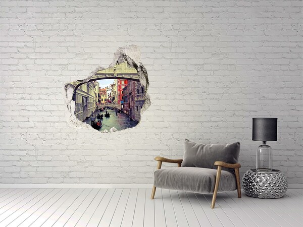 3D Wanddurchbruch Aufkleber Venedig im Loch