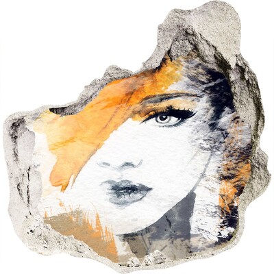 Mauerdurchbruch Aufkleber Porträt in goldenen Schattierungen