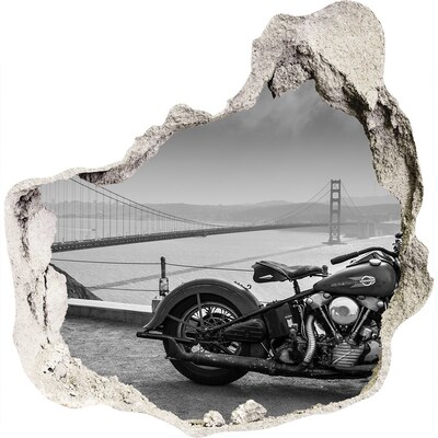 Wandtattoos Loch in der Wand Motorrad an der Golden Gate Bridge