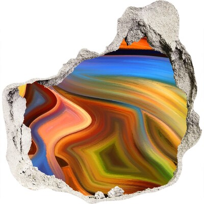 3D Wandtattoos Mauerdurchbruch Eine farbenfrohe Landschaft in einem Loch in der Wand