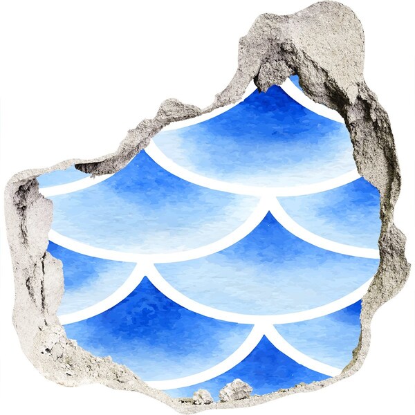 Wandtattoos Loch in der Wand Wasserwellen in einem Wandloch