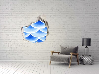 Wandtattoos Loch in der Wand Wasserwellen in einem Wandloch