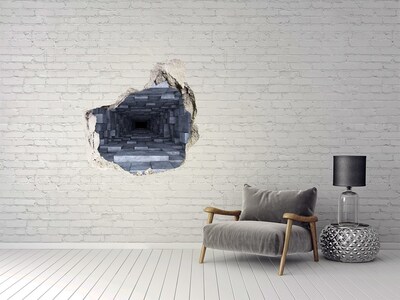 Wandfolien Loch in der Wand Tiefer Tunnel aus Beton