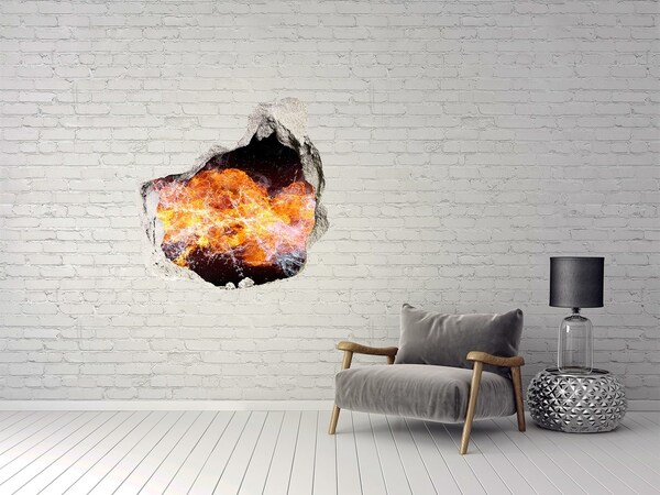 Wandtattoos Loch in der Wand Feuer im Wandloch