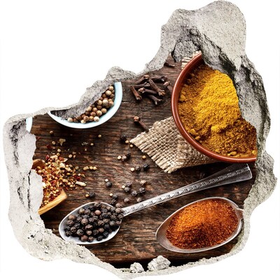 Wandfolien Loch in der Wand Küchengewürze