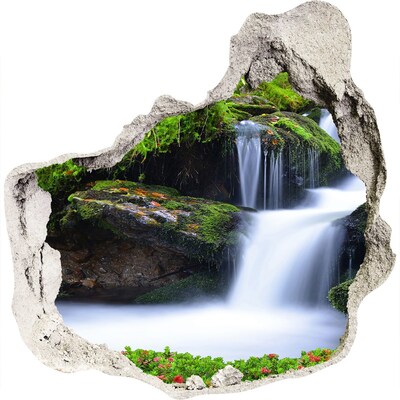3D Wandtattoos Mauerdurchbruch Wasserfall im Wald