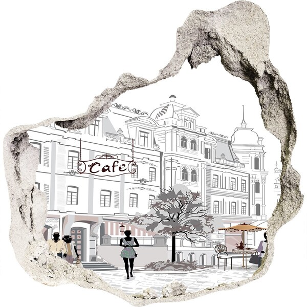 Wandfolien Loch in der Wand Café im europäischen Stil