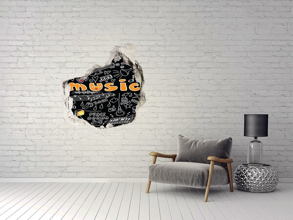 Wandtattoos Loch in der Wand Die musikalische Welt hinter der Mauer