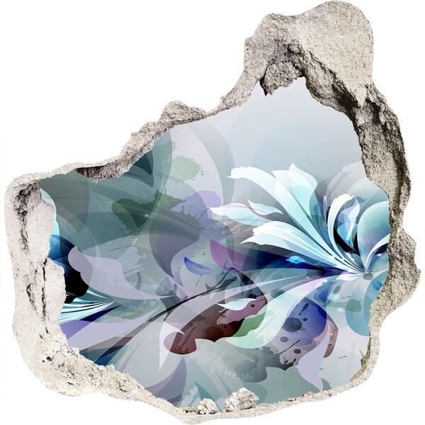 Wandaufkleber Loch 3D Blumenillusion aus Beton