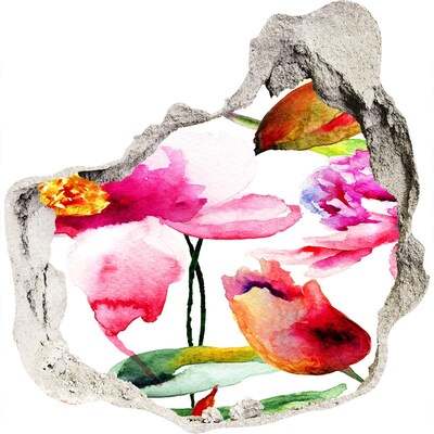 3D Wandtattoos Mauerdurchbruch Blumengarten hinter der Mauer