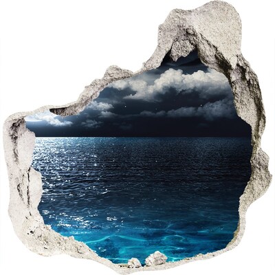 Wandaufkleber Loch 3D Nachtansicht des Meeres