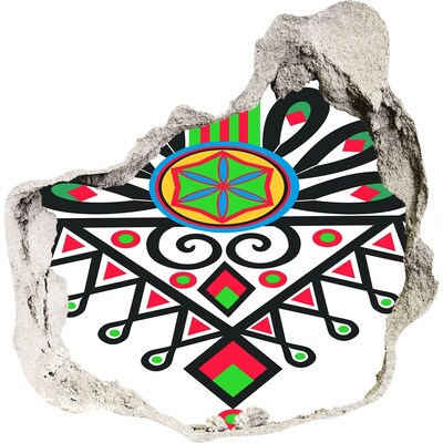 Wandtattoos Loch in der Wand Farbenfrohes Volksmuster