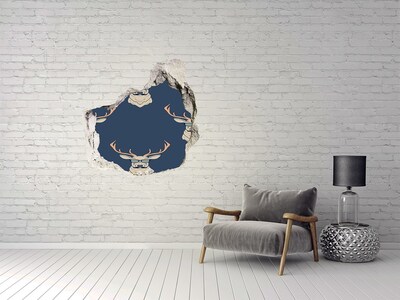Wandtattoos Loch in der Wand Hirsche mit Sonnenbrille