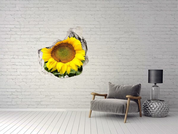 Wandtattoos Loch in der Wand Sonnenblume aus Beton