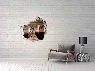 Wandtattoos Loch in der Wand Ein Toast mit Wein