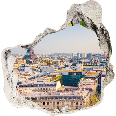 Wandaufkleber Loch 3D Blick auf Paris