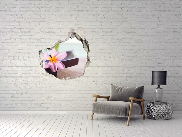 Wandaufkleber Loch 3D Blume in einem Loch in der Wand