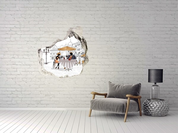 Wandaufkleber Loch 3D Café im europäischen Stil