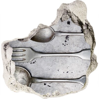 3D Wandtattoos Mauerdurchbruch Eine zerbrochene Mauer mit Blick auf das Besteck