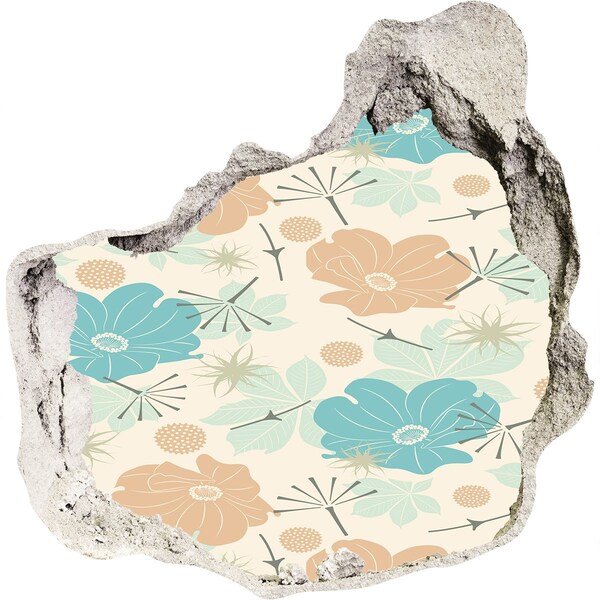 Mauerdurchbruch Aufkleber Blumenmuster an der Wand