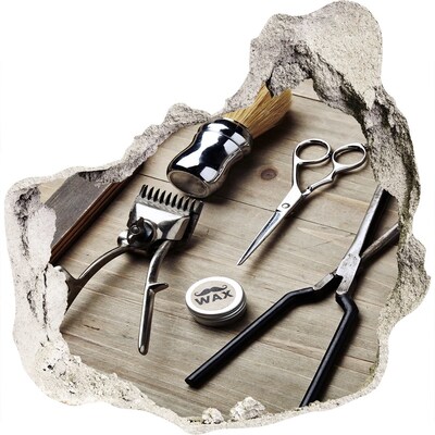 Wandtattoos Loch in der Wand Friseur-Workshop