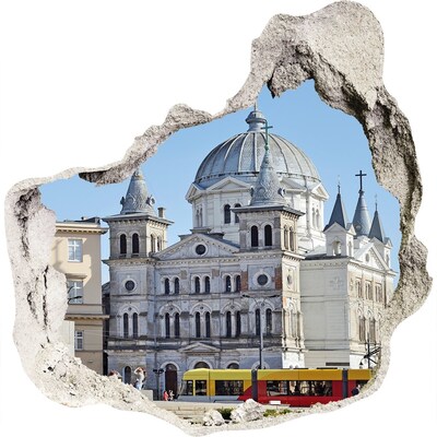 Mauerdurchbruch Aufkleber Die historische Kathedrale in der Stadt