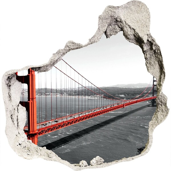 3D Wanddurchbruch Aufkleber Golden Gate Bridge in San Francisco