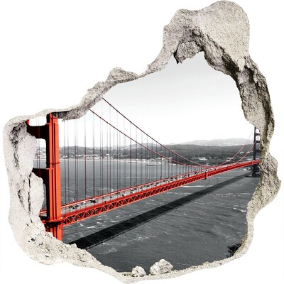 3D Wanddurchbruch Aufkleber Golden Gate Bridge in San Francisco