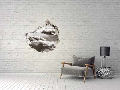 Wandfolien Loch in der Wand Blick auf die Wolken