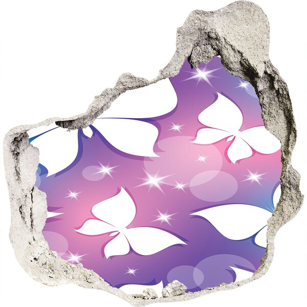 Wandaufkleber Loch 3D Ein floraler Traum in Rosatönen