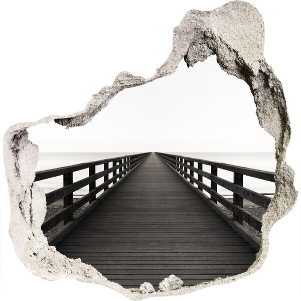 3D Wanddurchbruch Aufkleber Pier am Meer