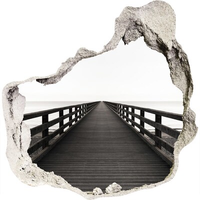 3D Wanddurchbruch Aufkleber Pier am Meer