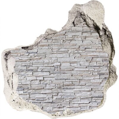 3D Wanddurchbruch Aufkleber Beschädigte Steinmauer