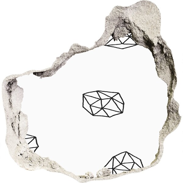 Wandtattoos Loch in der Wand Gold und Diamanten in einem Loch in der Wand