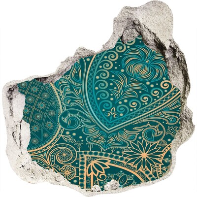Wandtattoos Loch in der Wand Grünes Boho-Muster