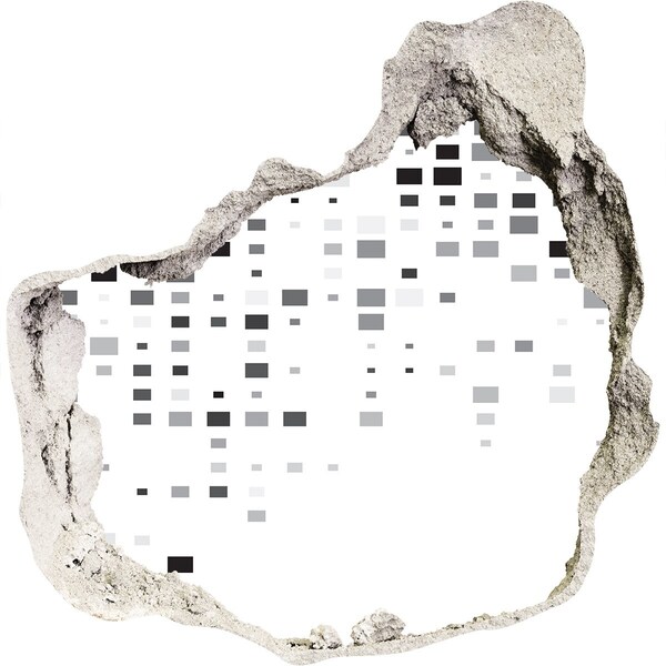 Mauerdurchbruch Aufkleber Verfallene Mauer mit digitalem Muster