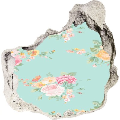 Wandfolien Loch in der Wand Ein Blumenparadies hinter der Mauer