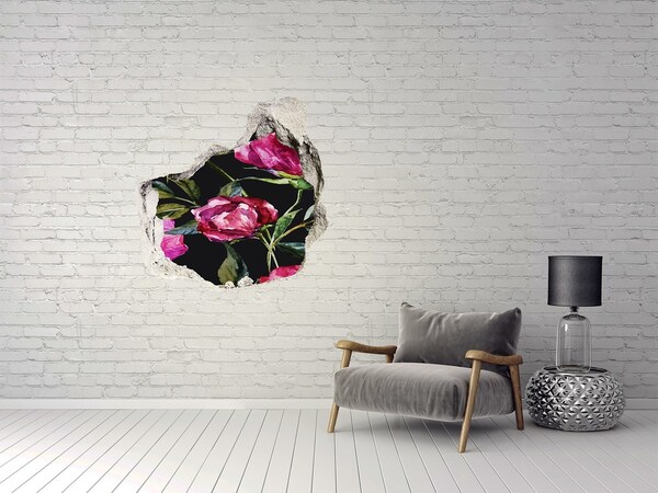 Wandaufkleber Loch 3D Blumenwandbild „Loch in der Wand“
