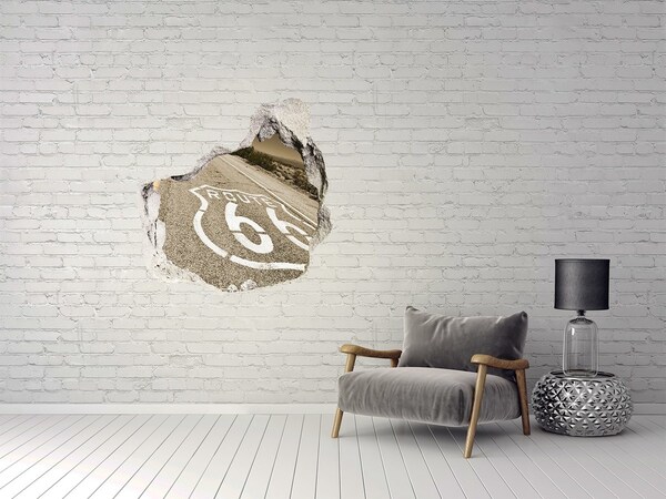 Wandfolien Loch in der Wand Route 66 aus Beton