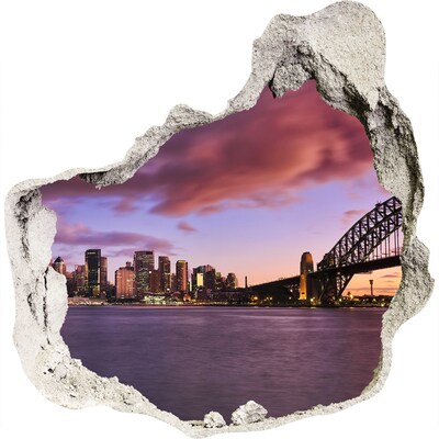 Wandaufkleber Loch 3D Blick auf Sydney