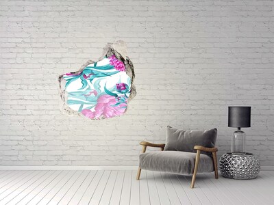 3D Wanddurchbruch Aufkleber Blumengarten hinter der Mauer