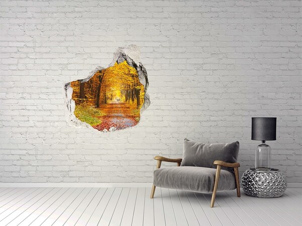 Wandtattoos Loch in der Wand Herbstliche Allee im Wald