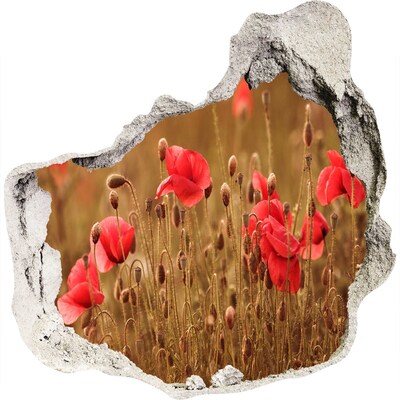 Wandfolien Loch in der Wand Blumen zwischen der zerstörten Mauer