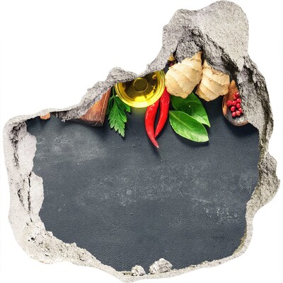 3D Wanddurchbruch Aufkleber Kulinarische Aromen von jenseits der Mauer