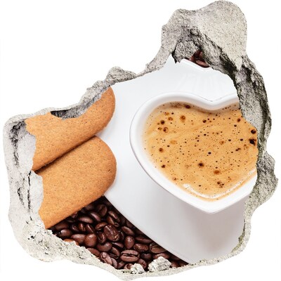 3D Wandtattoos Mauerdurchbruch Kaffee mit Keksen