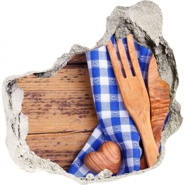 Wandaufkleber Loch 3D Kulinarische Ecke