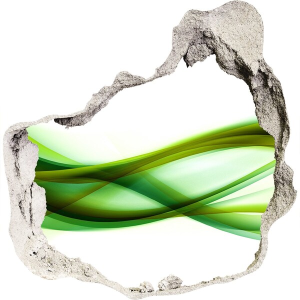 3D Wandtattoos Mauerdurchbruch Grüne Welle im Loch in der Wand