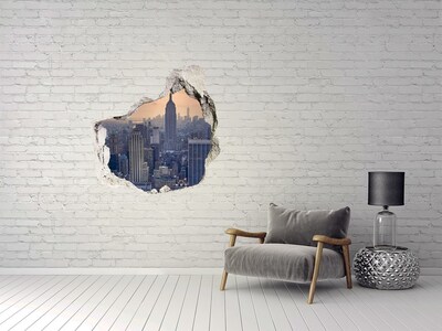 Wandtattoos Loch in der Wand Blick auf New York