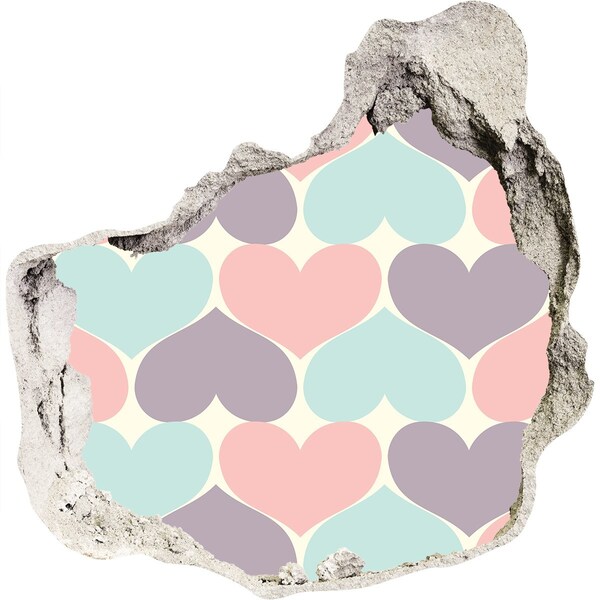 Wandfolien Loch in der Wand Herz aus Beton